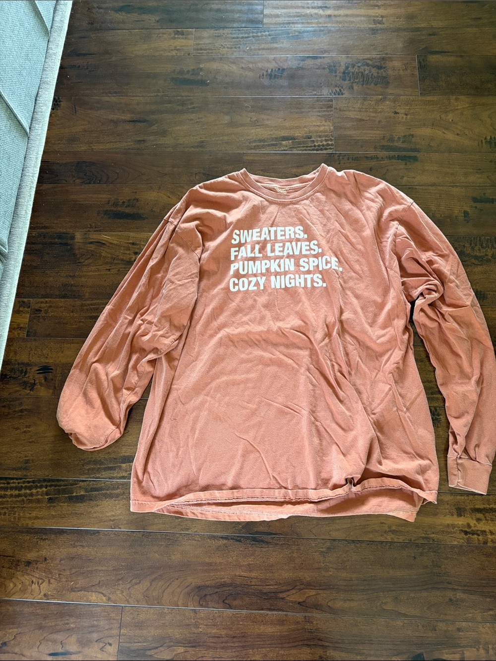 Long Sleeve Cozy Fall - Rust Orange